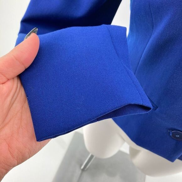 Vintage Saks Fifth Avenue Folio Collection Wool Blue Button Front Blazer 4P - Picture 10 of 13
